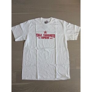 Large Supreme Yohji Yamamoto Y's Star Tee WHITE RED FW25 ✅❤️ BRAND NEW SHIPS NOW